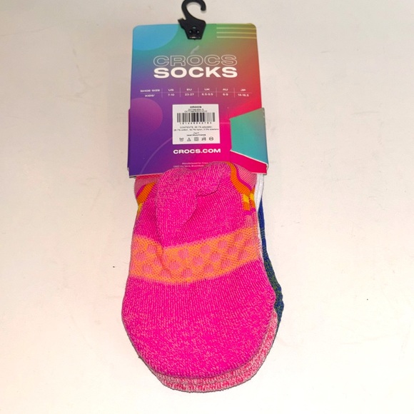 😀 CROCS Socks 3 pair kids sz small. US sz. 7 -10 - Picture 7 of 9